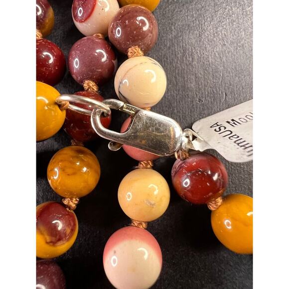 NEW Mookaite knotted pendant necklace with sterling silver clasp - Picture 4 of 13